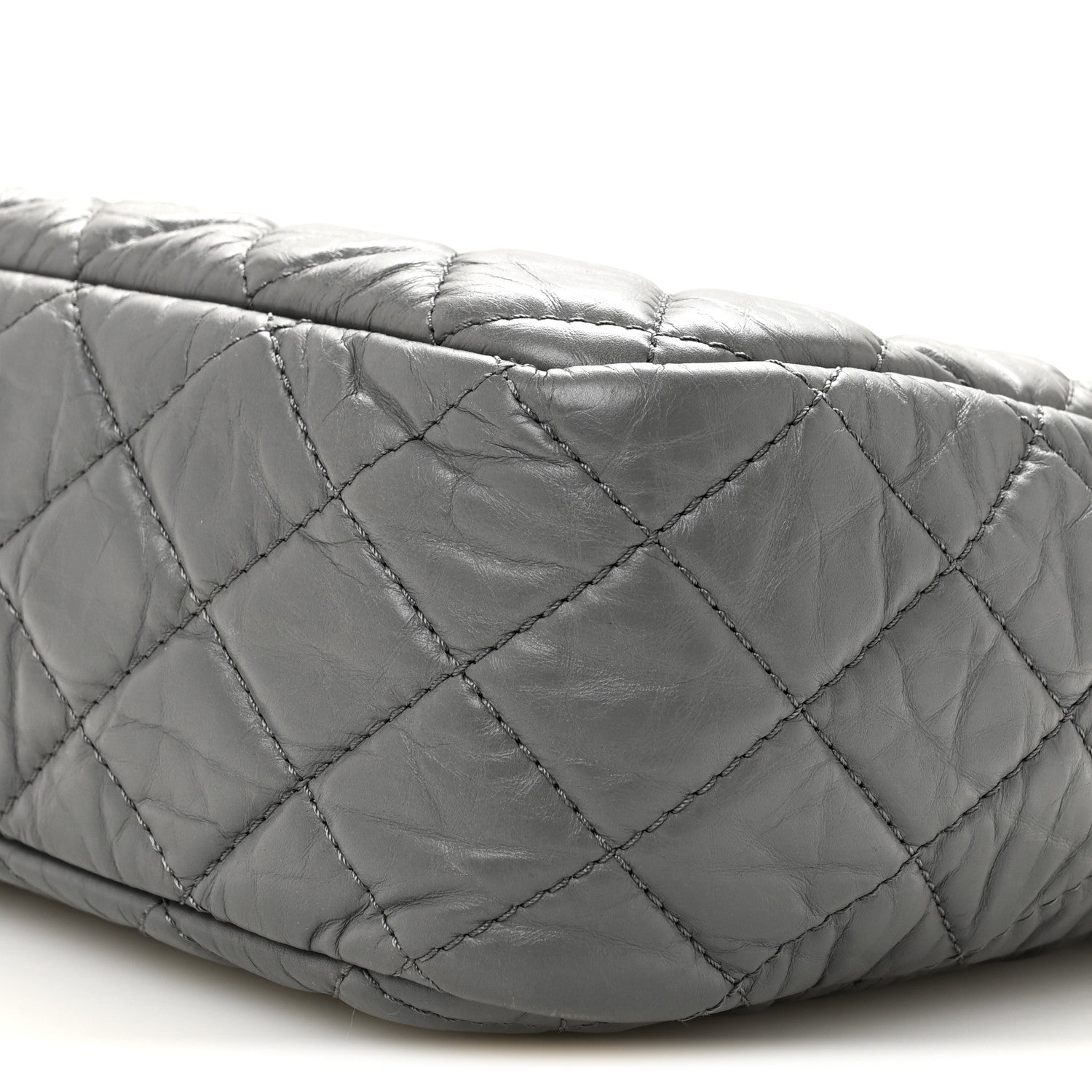 Chanel Aged Calfskin Quilted Large Reissue Camera Case Grey 10 of 10