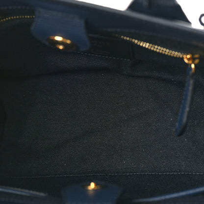 Burberry Grainy Calfskin House Check Small Banner Tote Ink Blue 5 of 7