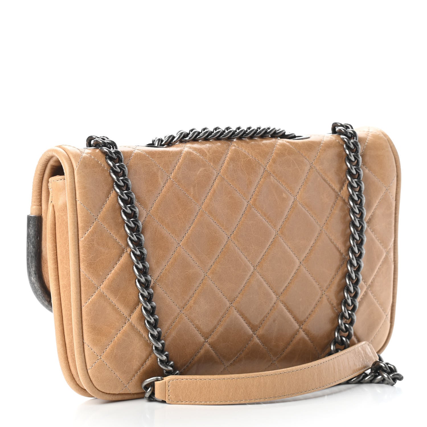 Chanel Glazed Calfskin Quilted Flap Beige 3 of 9