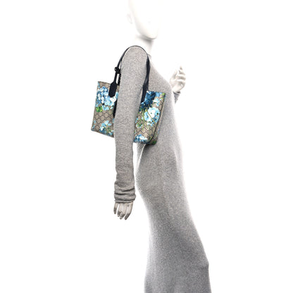 Gucci GG Supreme Monogram Blooms Small Reversible Tote Beige Blue Navy 2 of 18