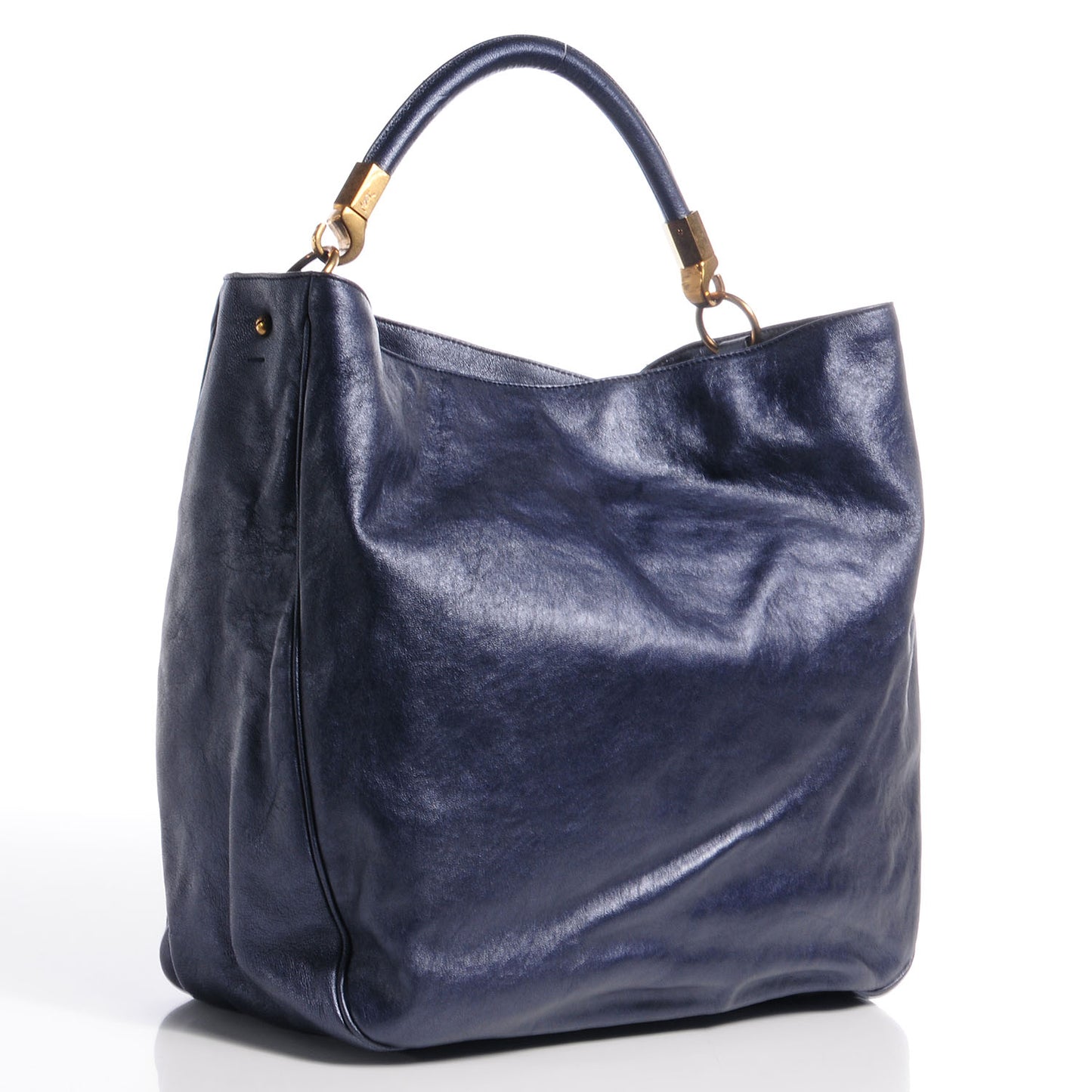 Leather Large Roady Navy