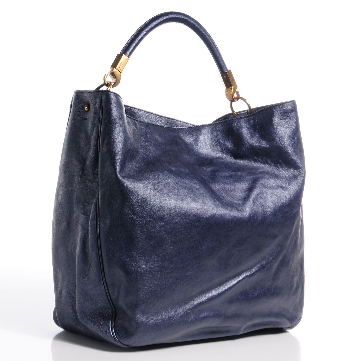 Saint Laurent Leather Large Roady Navy 3 of 10