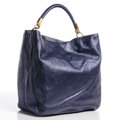 Saint Laurent Leather Large Roady Navy 3 of 10