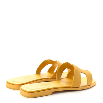 Hermes Epsom Oran Sandals 37.5 Jaune Sable 4 of 9