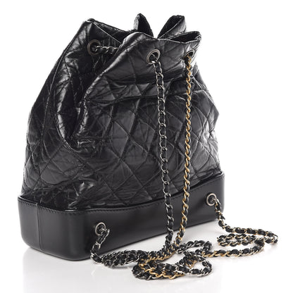 Chanel Aged Calfskin Quilted Gabrielle Backpack Black 3 of 9