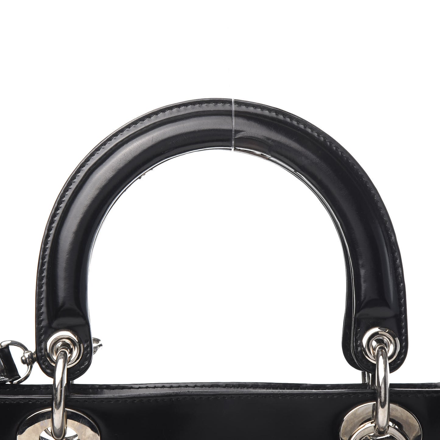 Glazed Calfskin Large Lady Dior Black