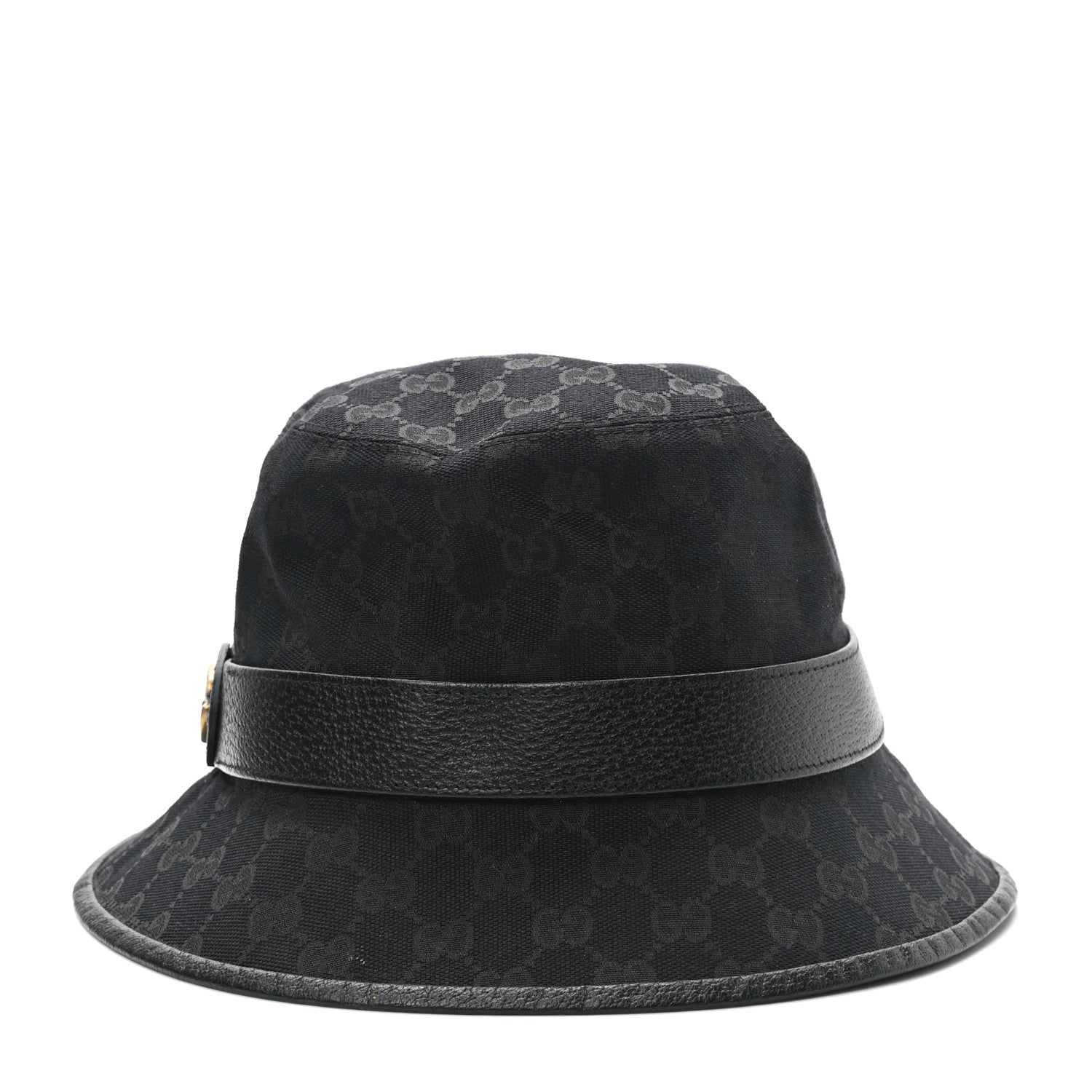Gucci Monogram Textured Dollar Calfskin GG Jago Bucket Hat L Black 4 of 11