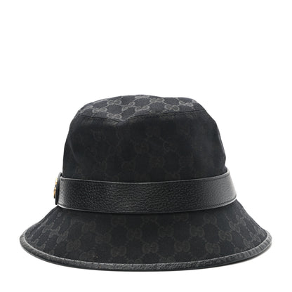 Gucci Monogram Textured Dollar Calfskin GG Jago Bucket Hat L Black 4 of 11