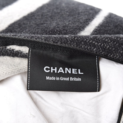 Chanel Merino Wool Cashmere CC Pillow Black Beige 5 of 5