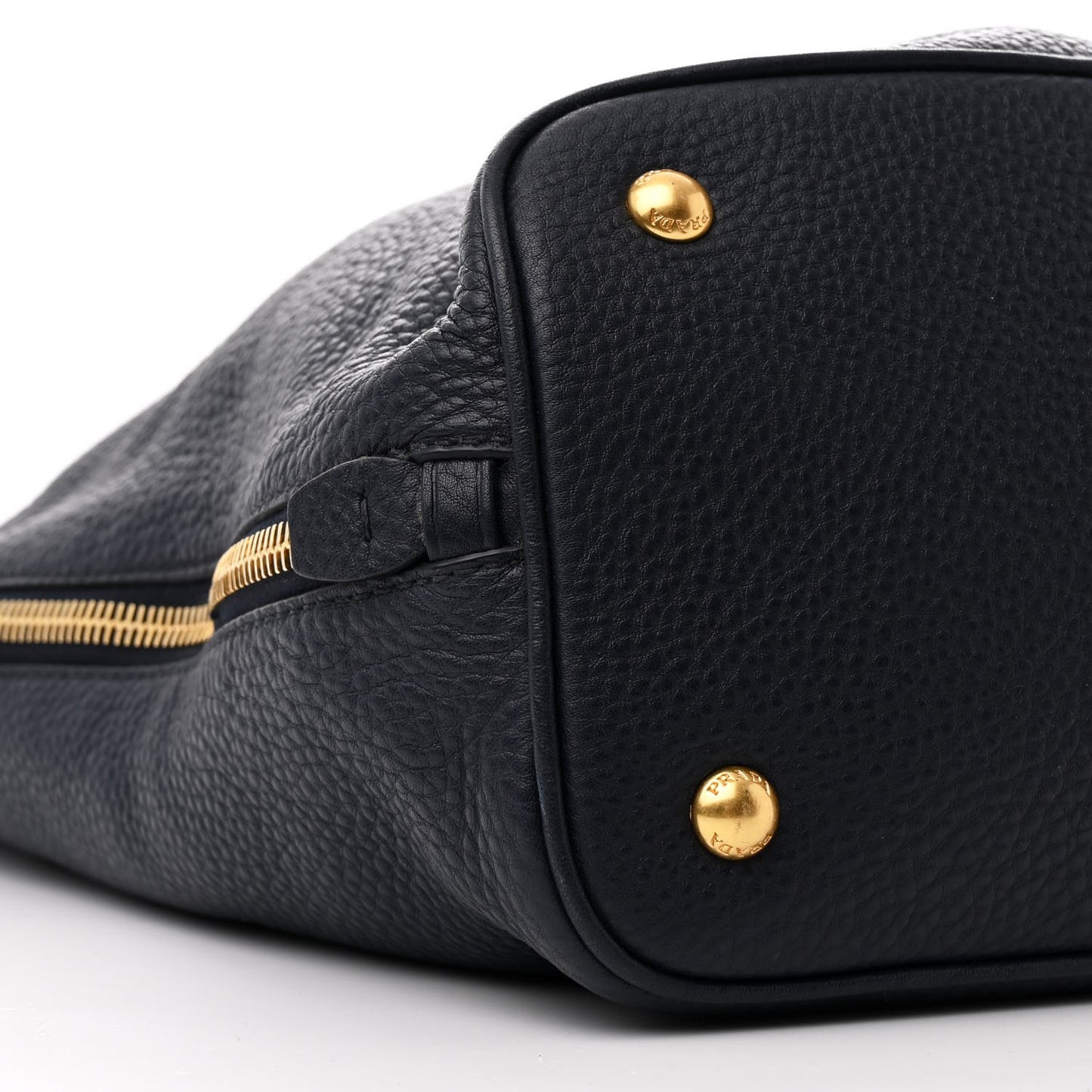Vitello Daino Side Zip Tote Bleu