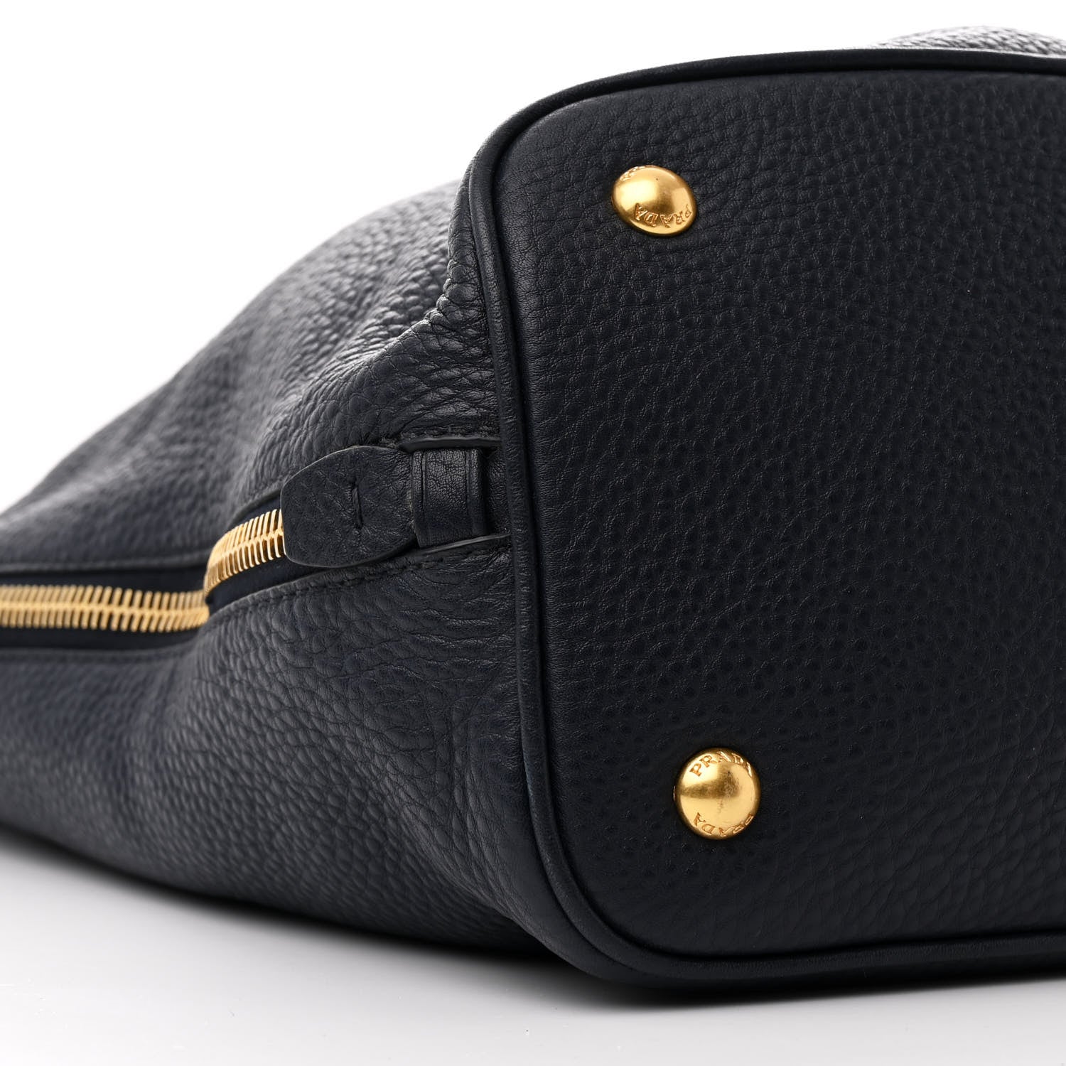 Prada Vitello Daino Side Zip Tote Bleu 10 of 13