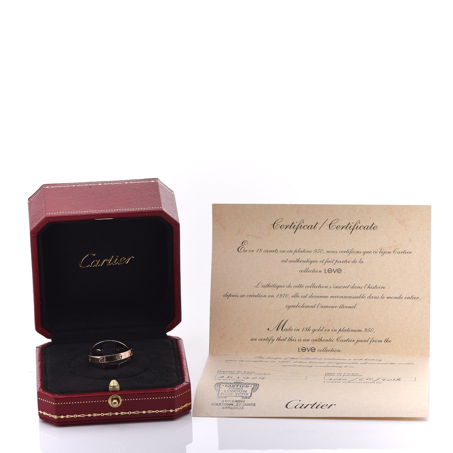18K Pink Gold Pink Sapphire Diamond LOVE Ring 56 7.5