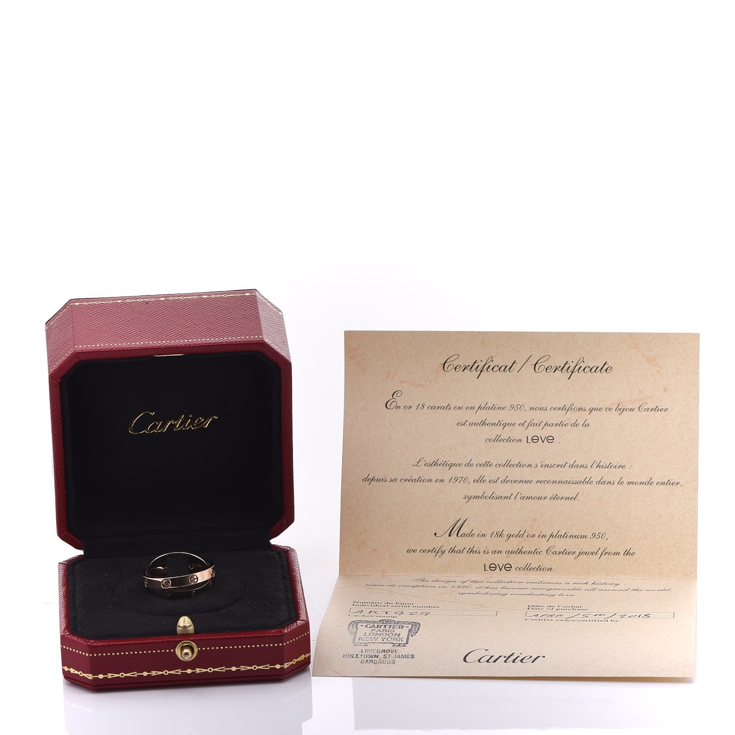 Cartier 18K Pink Gold Pink Sapphire Diamond LOVE Ring 56 7.5 4 of 4