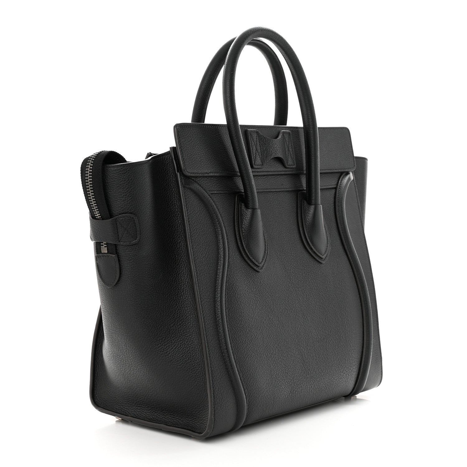 Celine Drummed Calfskin Mini Luggage Black 3 of 9