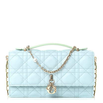 Christian Dior Lambskin Cannage Two Tone Mini My Dior Bag Celestial Blue Light Mint 1 of 9
