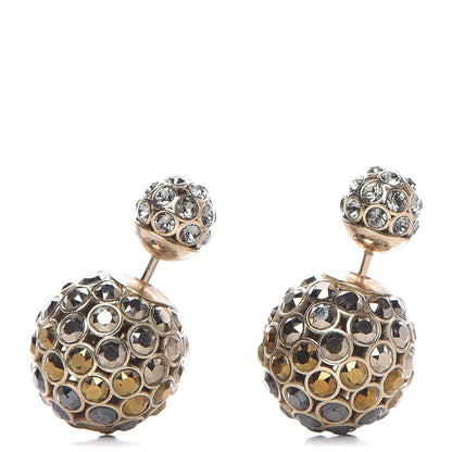 Christian Dior Crystal Mise En Dior Tribal Earrings Gold 1 of 4