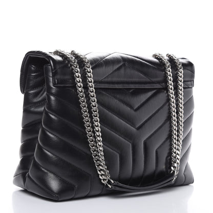 Saint Laurent Calfskin Y Quilted Monogram Medium Loulou Chain Satchel Black 3 of 9