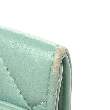 Chanel Lambskin Quilted Chanel 19 Flap Card Holder Light Green 9 of 13