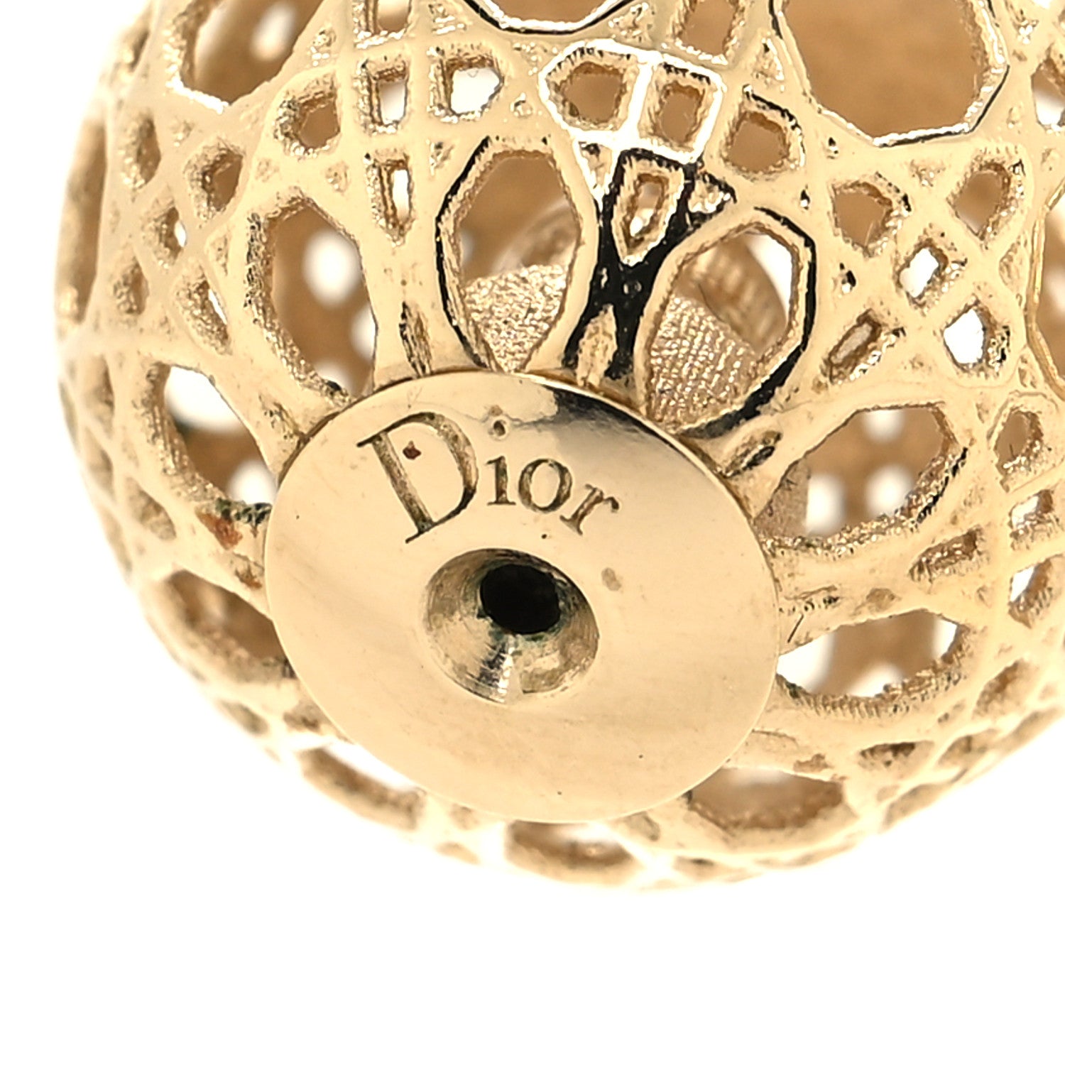 Christian Dior Cannage Mise En Dior Tribal Earrings Gold 4 of 4
