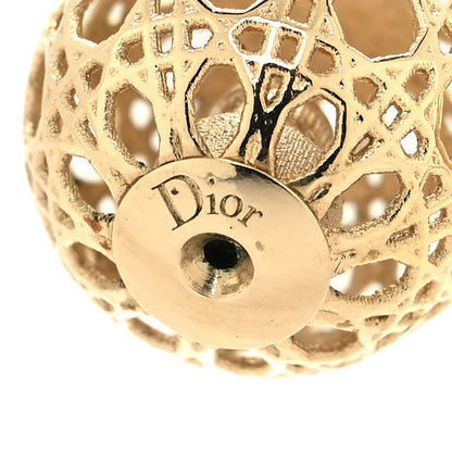 Christian Dior Cannage Mise En Dior Tribal Earrings Gold 4 of 4