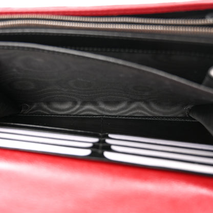 Gucci Vintage Effect Calfskin Matelasse Diagonal Torchon GG Marmont Chain Wallet Black Romantic Cherry 5 of 11