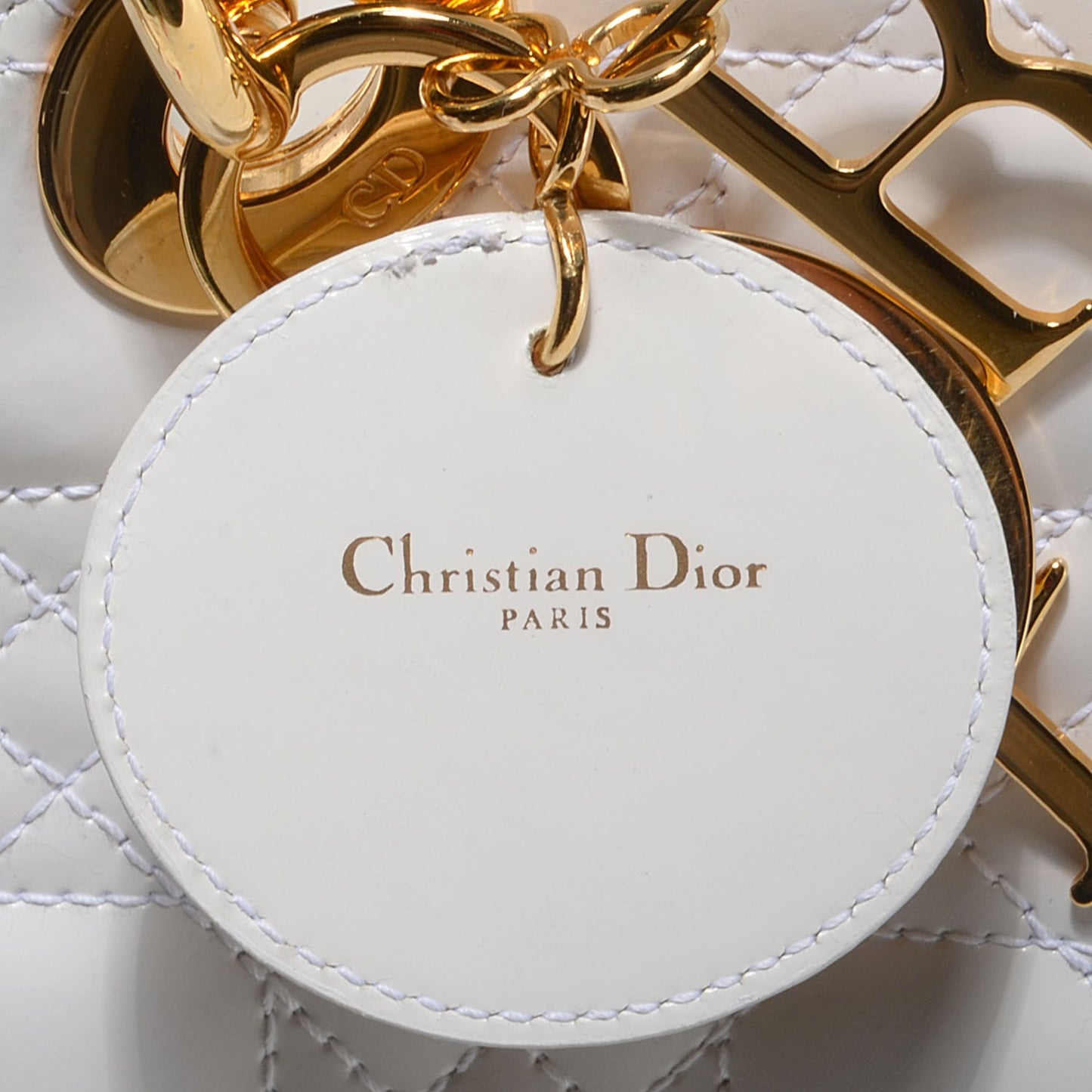 Patent Cannage Medium Lady Dior White