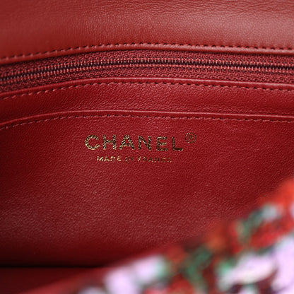 Chanel Tweed Quilted Mini Rectangular Flap Red Purple Green 6 of 13