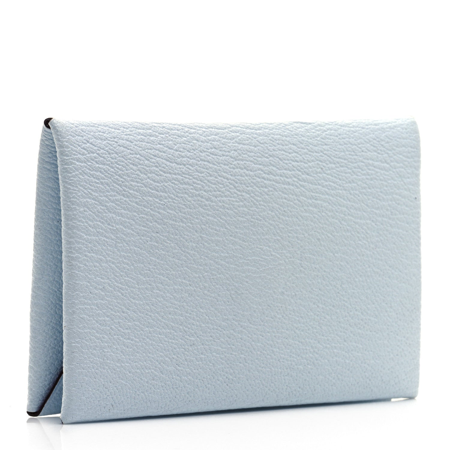 Hermes Chevre Mysore Verso Calvi Card Case Bleu Brume Brique 3 of 7
