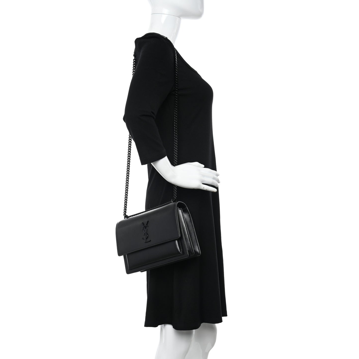 Calfskin Medium Monogram Monochrome Sunset Black