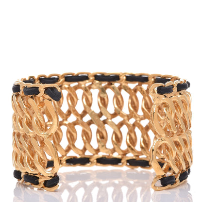 Chanel Lambskin Chain CC Cuff Black Gold 3 of 6