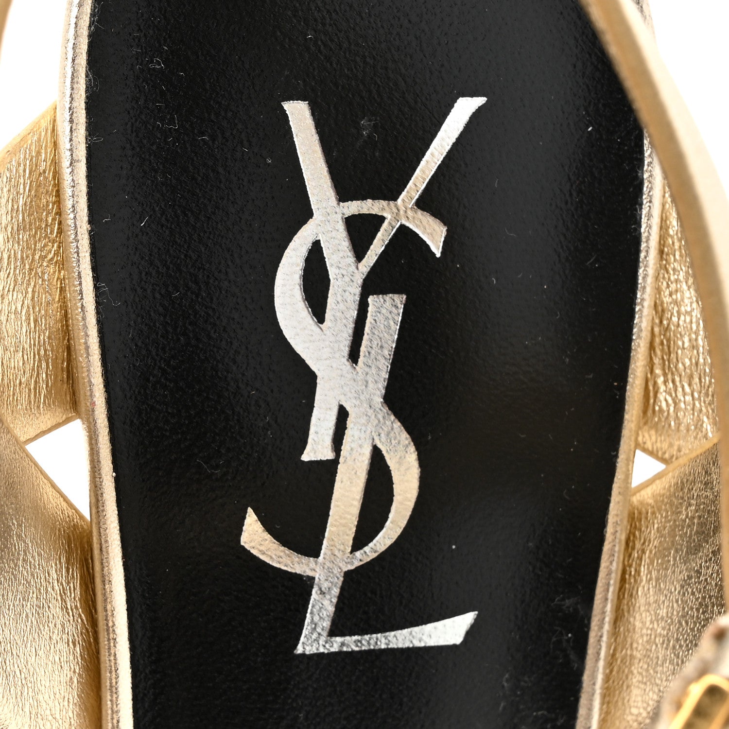 Saint Laurent Metallic Nappa Tribute 75 Platform Sandals 37.5 Platino 8 of 10