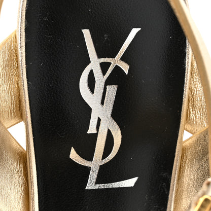 Saint Laurent Metallic Nappa Tribute 75 Platform Sandals 37.5 Platino 8 of 10