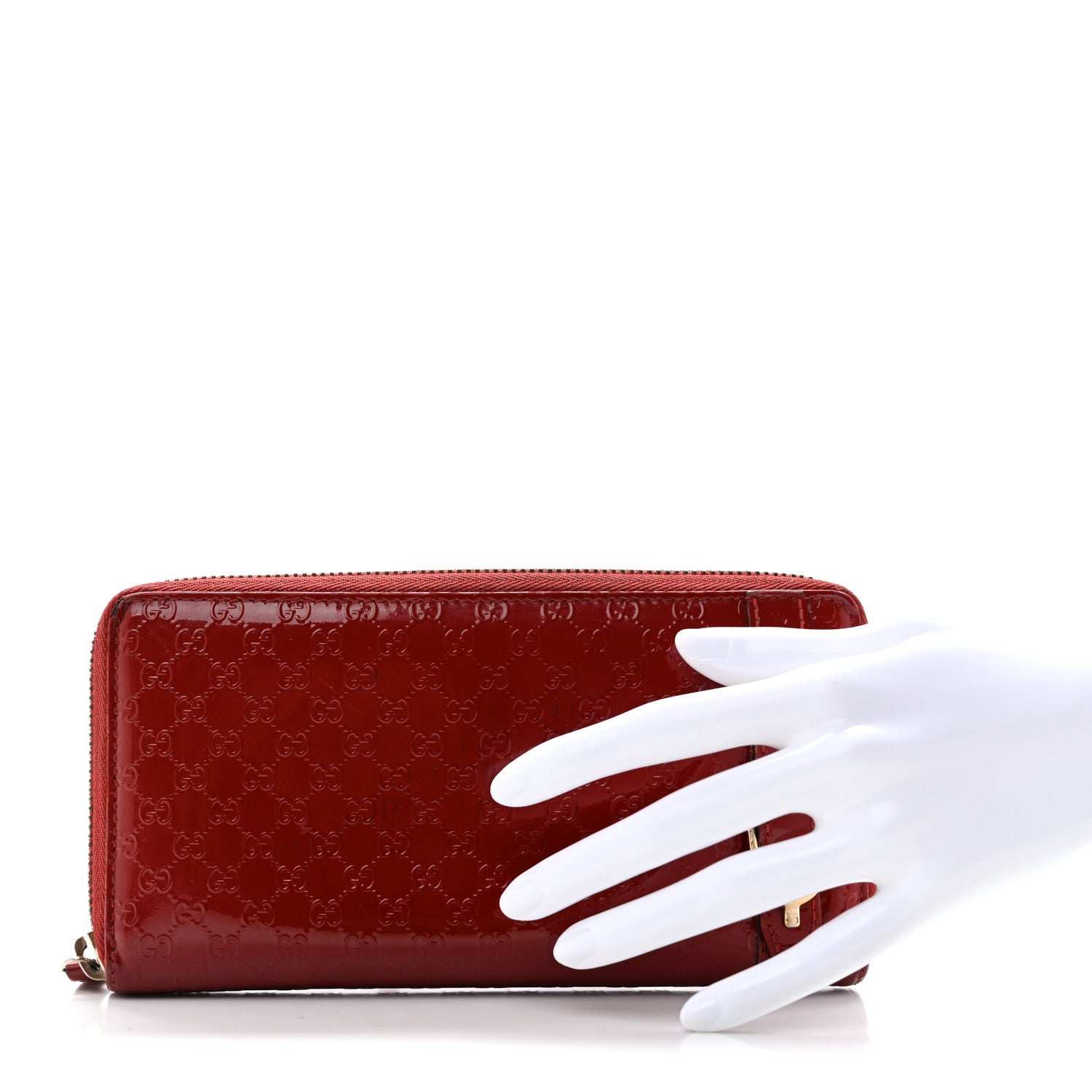 Gucci Patent Microguccissima Zip Around Wallet Rose Bed 2 of 7