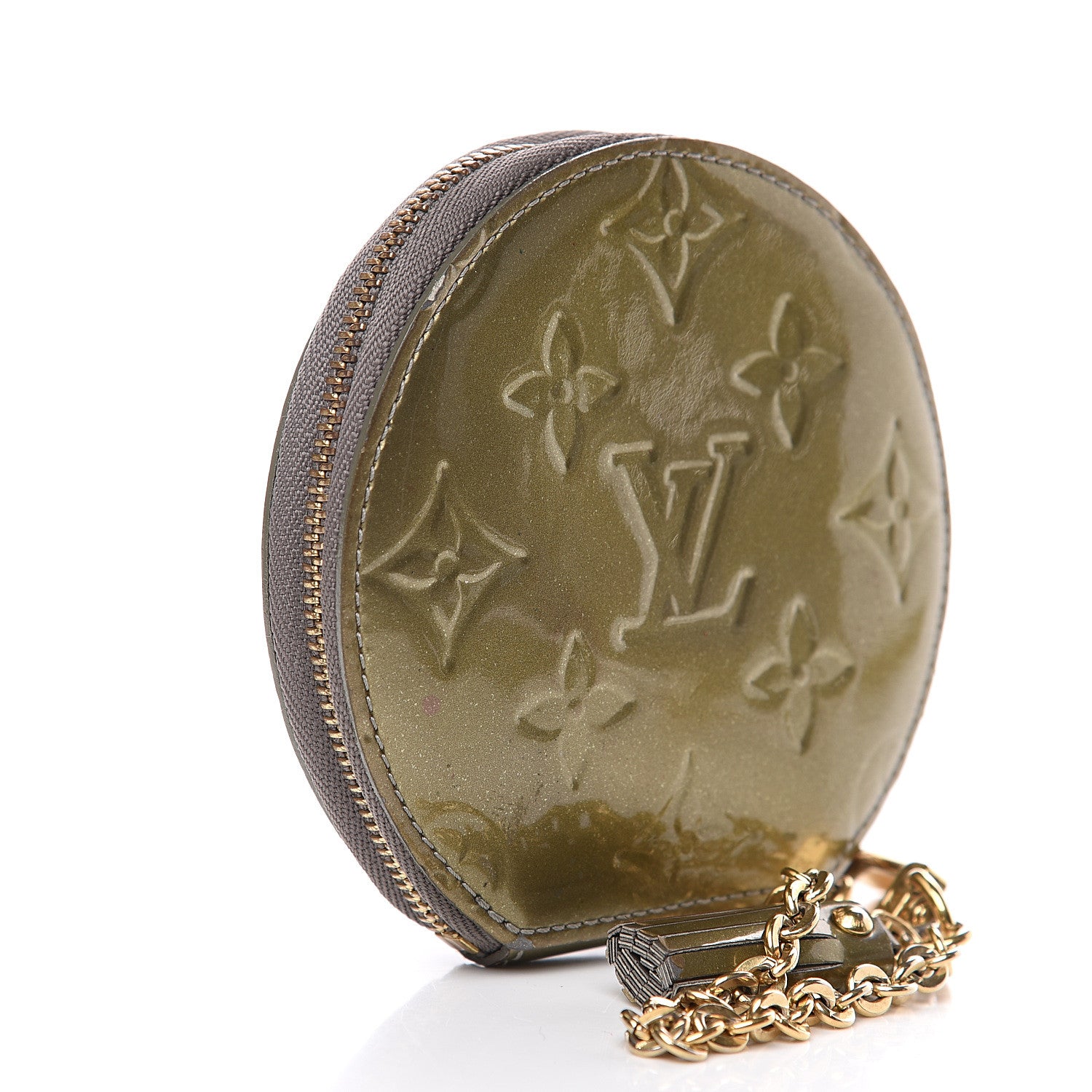 Louis Vuitton Vernis Animania Coq Rooster Round Coin Purse Gris Art Deco 2 of 8
