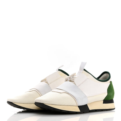 Balenciaga Mesh Calfskin Neoprene Womens Race Runner Sneakers 41 White 4 of 9