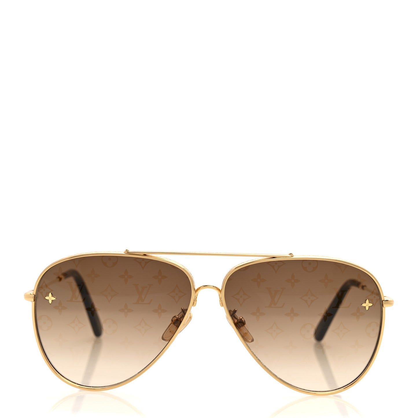 Metal The LV Pilot Sunglasses Z1620U Gradient Brown Monogram