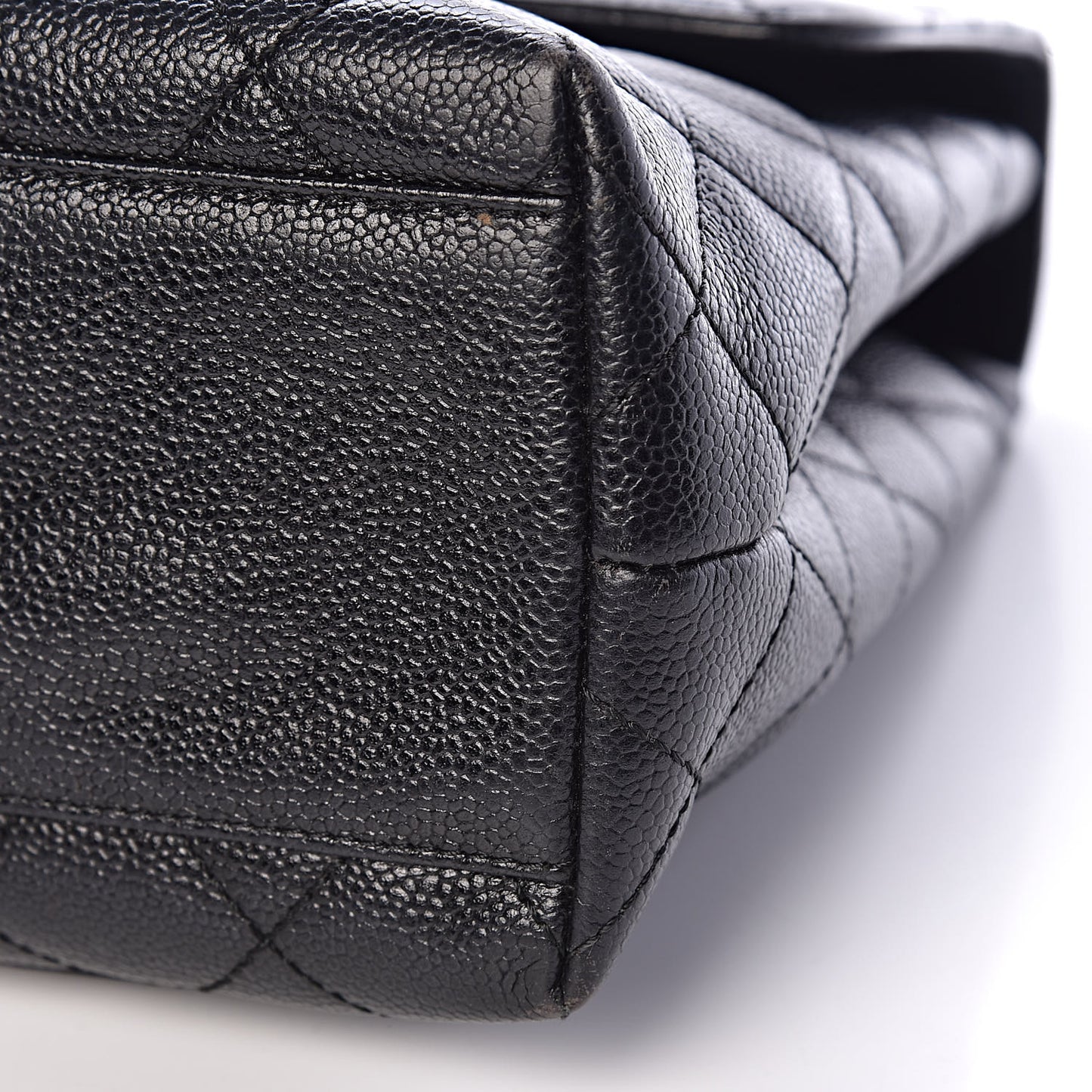 Caviar Quilted Jumbo Kelly Flap Black