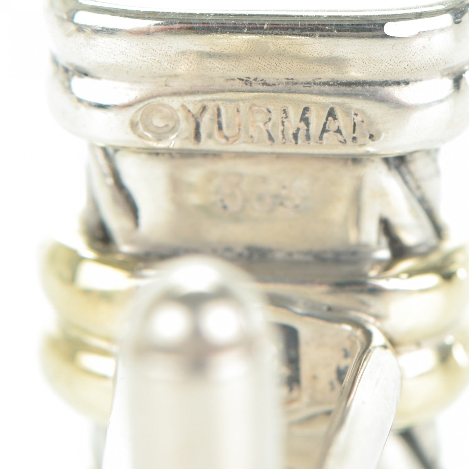 David Yurman Sterling Silver 14K Yellow Gold 20mm Cable Classics Cufflinks 4 of 4