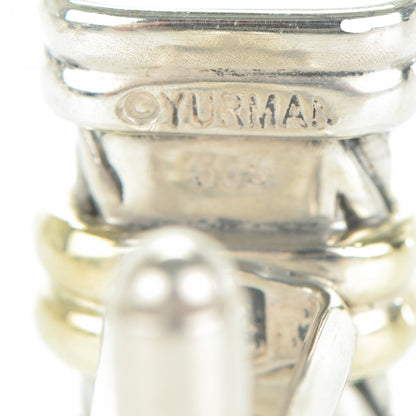 David Yurman Sterling Silver 14K Yellow Gold 20mm Cable Classics Cufflinks 4 of 4