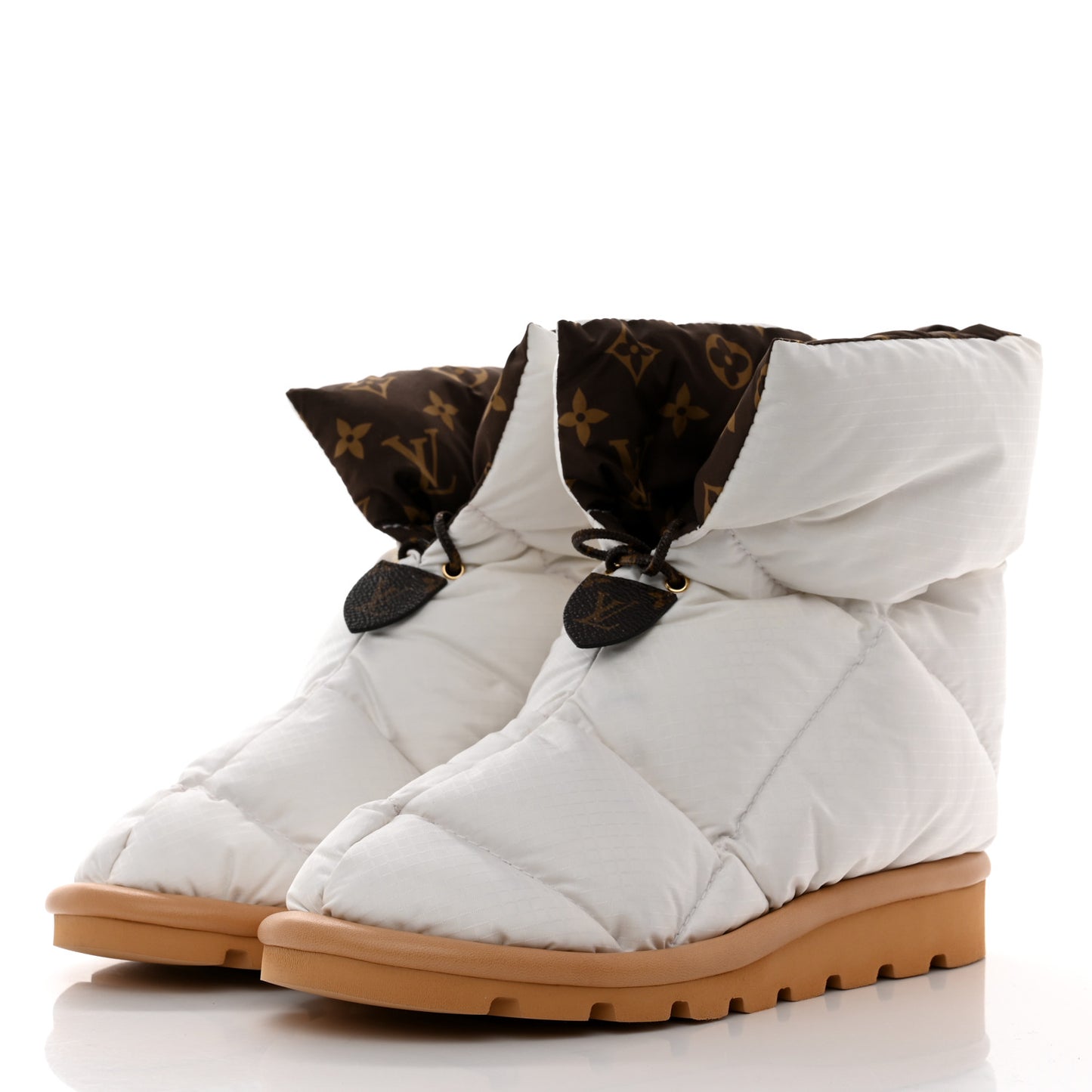 Nylon Monogram Pillow Comfort Ankle Boot 37 White