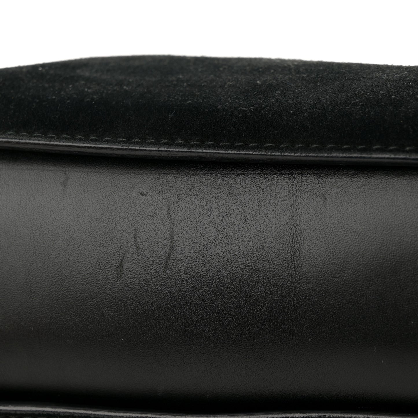 Suede Logo Hobo Bag Black