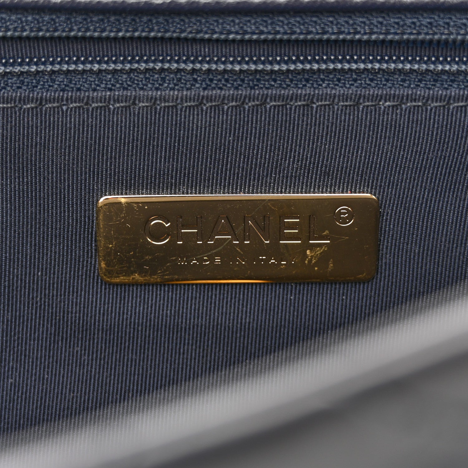 Chanel Goatskin Quilted Medium Chanel 19 Flap Navy Blue 6 of 11