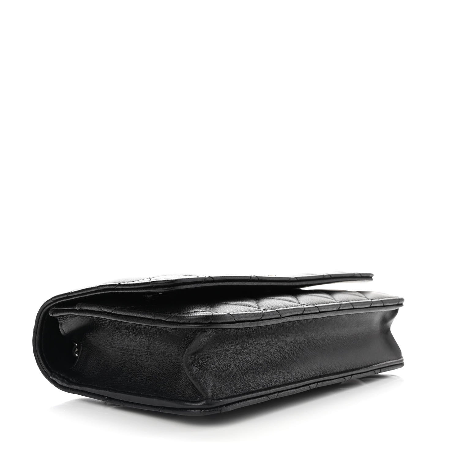 Chanel Lambskin Glitter Quilted Wallet On Chain WOC Black 4 of 11