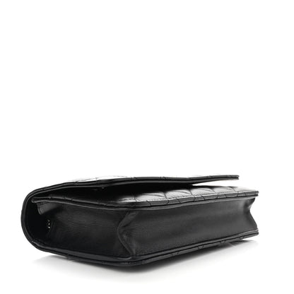 Chanel Lambskin Glitter Quilted Wallet On Chain WOC Black 4 of 11