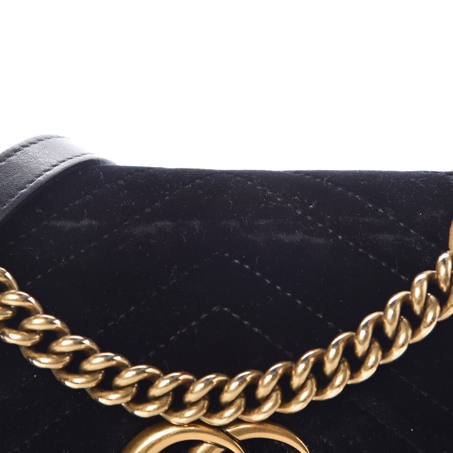 Velvet Matelasse Mini GG Marmont Shoulder Bag Black