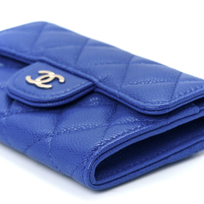 Chanel Caviar Quilted Flap Card Holder Wallet Blue 10 of 11