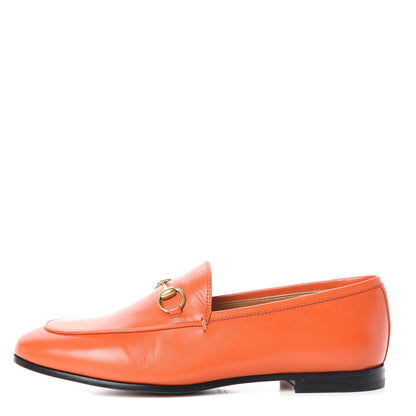 Gucci Malaga Kid Womens Jordaan Loafers 36.5 Deep Orange 1 of 8