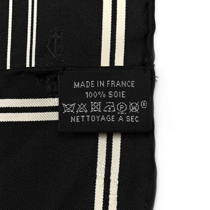 Hermes Silk Quadridge Scarf 70 Black White 3 of 5