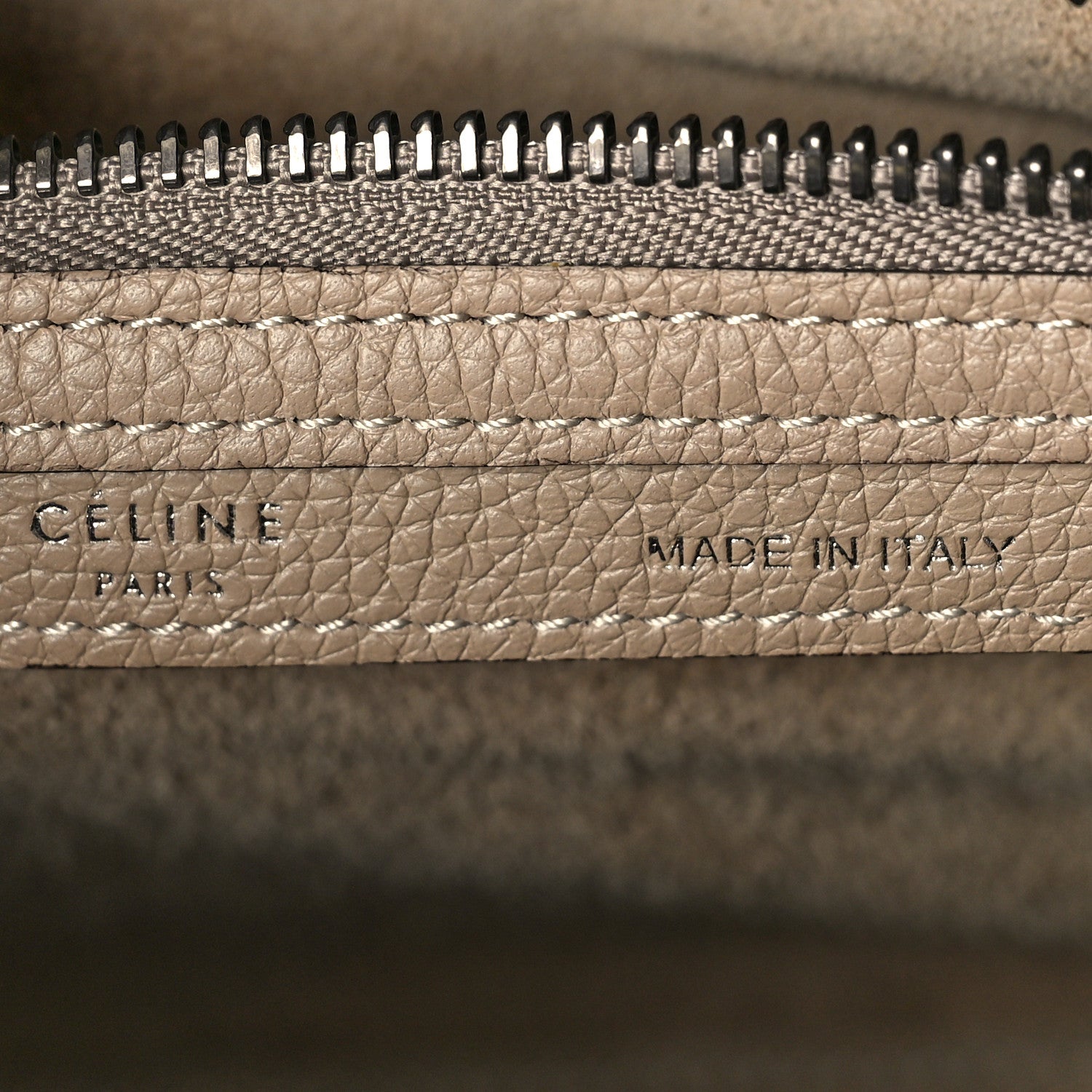 Celine Drummed Calfskin Micro Luggage Dune 6 of 10