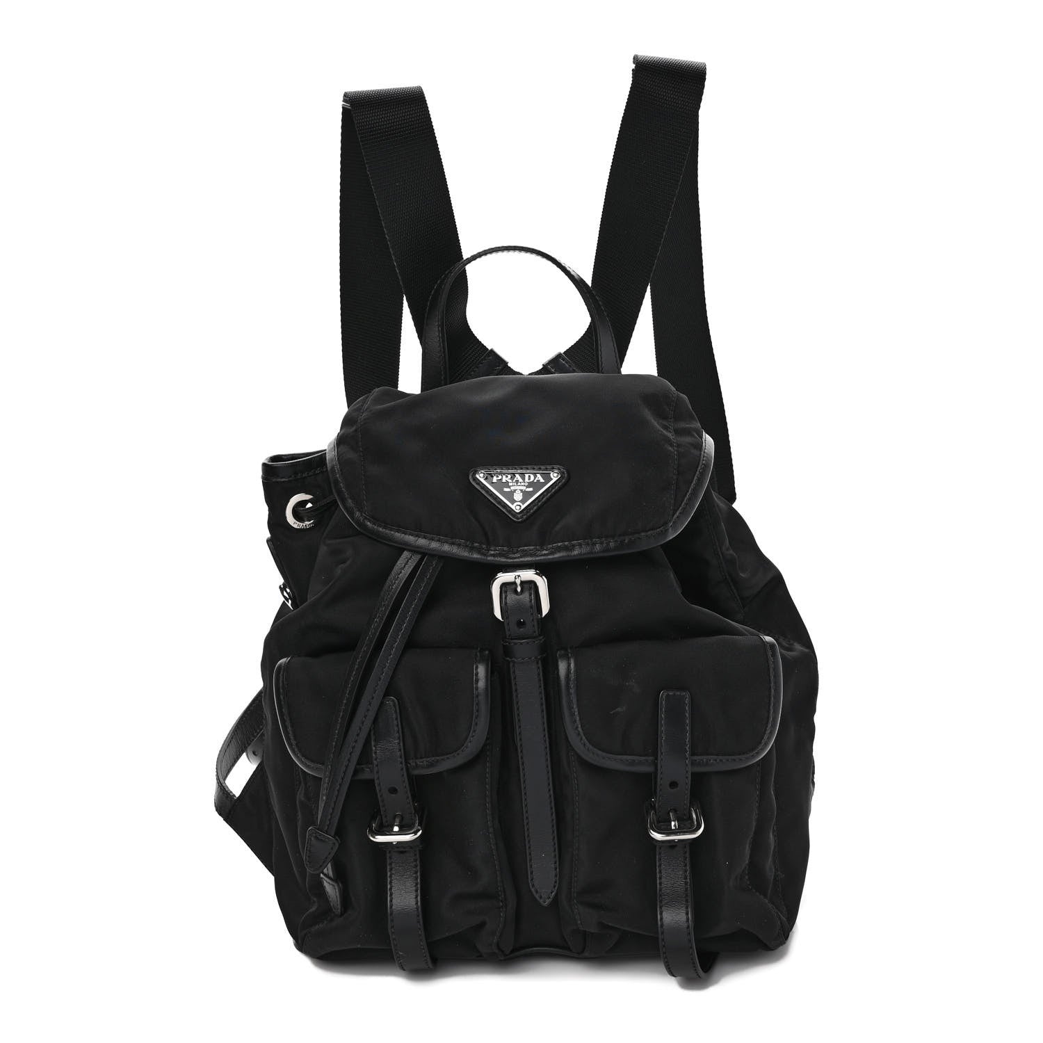 Prada Tessuto Nylon Soft Calfskin Small Backpack Black 1 of 12